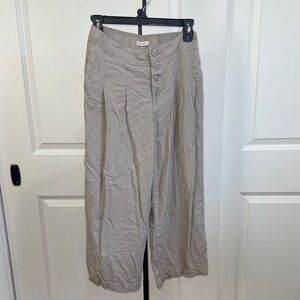 Women's Beige Button-Front Skirt